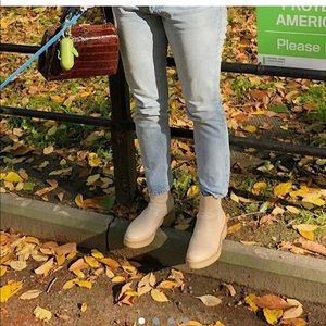 No 6 store crepe sole boots cream